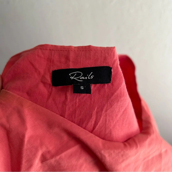 Rails Yvette Spiced Coral Cutout Dress Midi Sz Small Coastal resort - Picture 6 of 6